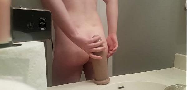  22 year old ass destroyed by huge Boss Hogg dildo from Mr. Hankey&039;s Toys